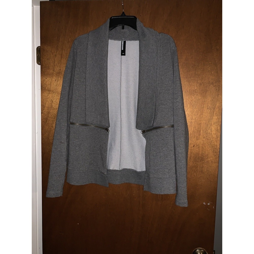 Mondetta Open Front Waterfall Cardigan Sweater Zipper Accents Small Petite